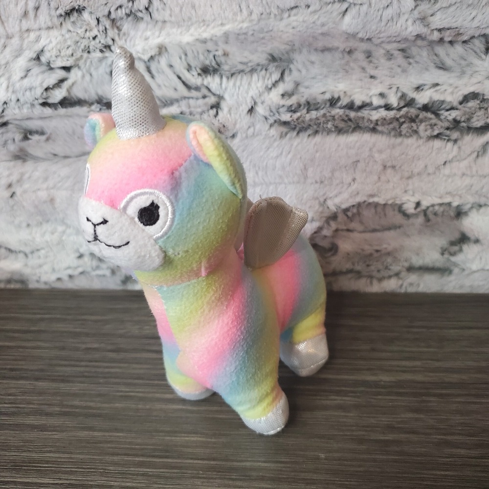 Justice Tween Bo Llamacorn Unicorn Llama Rainbowโ 7" Plush Stuffed Animal Toy
